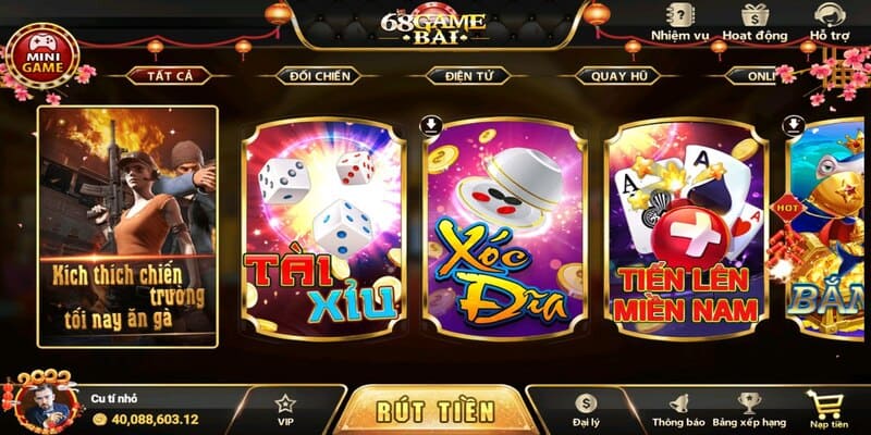 68 game bài mang đến kho giải trí với đa dạng tựa game hấp dẫn